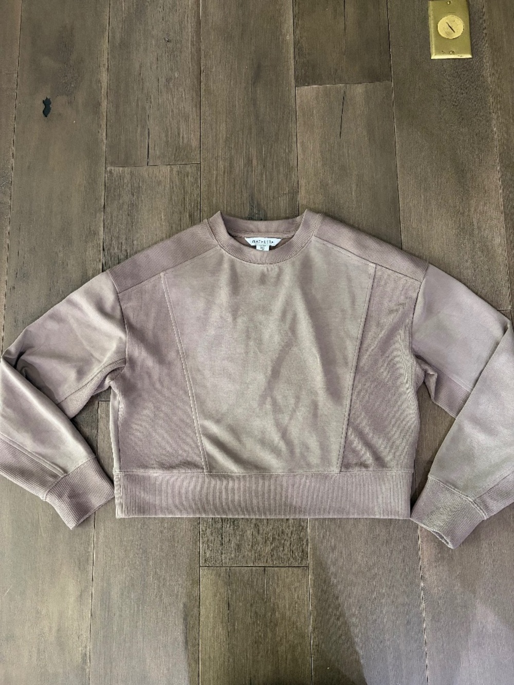 Athleta Seasoft Rib Crewneck Sweatshirt light brown/tan